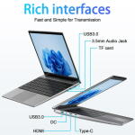 TEMLICOLO 14.1" Laptop, Celeron, 8GB RAM, 256GB SSD, 1080p, 1TB Expansion, Win11 Pro