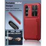 ATATOO for Samsung Galaxy S24+ Plus Case with Card Holder 6.7"​ , Red