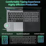 Rumtuk 17.3" FHD Laptop, Celeron N5095, 16GB RAM, 512GB SSD, Backlit KB, Fingerprint, Win 11 Pro