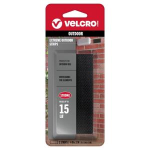 VELCRO 4 in. x 2 in. Industrial Strength Extreme Strip, Black (91839)