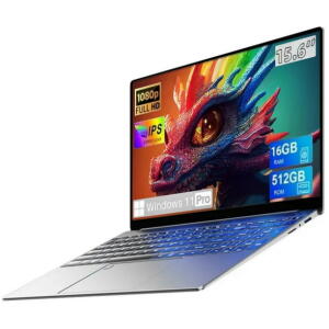 Toemaagic 15.6" FHD Laptop, 16GB RAM, 512GB SSD, Intel Celeron N95, Windows 11 Pro