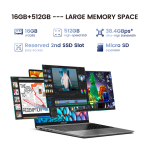 TECLAST 15.6" Windows 11 Pro Laptop, Intel N95 Quad-Core, 16GB RAM, 512GB SSD, FHD IPS, WiFi 6, Bluetooth 5.0
