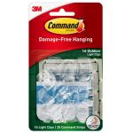 Command Outdoor Light Clips, Clear, Damage Free Decorating, 16 Clips and 20 Command Strips (17017CLR-AW)