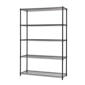 TRINITYBlack Anthracite 5-Tier Steel Wire Shelving Unit (48 in. W x 72 in. H x 18 in. D) (HTBFPBA-0950)