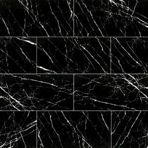 MSI Aashini Black 16 in. x 32 in. Polished Porcelain Marble Look Floor and Wall Tile (14.20 sq. ft./Case) (NHDAASBLA1632C)
