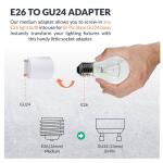 Adamax GU24 to Medium Base (GU24 to E26) Light Bulb Adapter (A2426E)