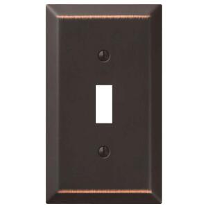 Hampton Bay Metallic 1 Gang Toggle Steel Wall Plate - Aged Bronze (163TDBHB)