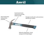 Anvil 16 oz. Fiberglass Claw Hammer (99973)