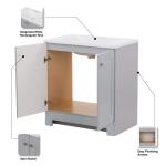 Glacier Bay 30 in. W x 19 in. D x 33 in. H Pearl Gray Single Sink Freestanding Bath Vanity with White Cultured Marble Top