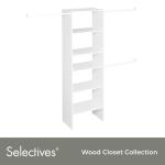 ClosetMaidSelectives 60 in. W - 120 in. W White Reach-In Tower Wall Mount 6-Shelf Wood Closet System (5702900)