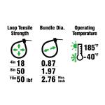 Commercial Electric 4in, 8in, 11in, Standard UL 21S Rated UV Resistant Cable Zip Ties 650 COMBO Pack UV (Black) ( 4+8+11in UV tie)