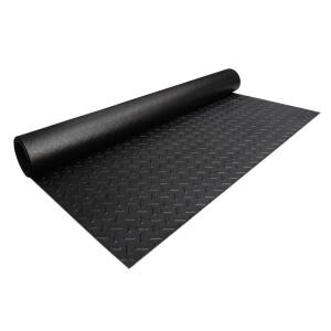 Husky HUSKY Garage Flooring Roll Black with Diamond Plate texture PVC 36 in. x 64 in. x 0.11 in. 1-PK (16 sq. ft.) (42448HDRU)