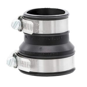 Fernco 1-1/2 in. x 1-1/2 in. or 1-1/4 in. PVC Mechanical Drain and Trap Connector Fittings & Connectors (PDTC-150)