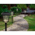 Hampton Bay Terrace Park 10 Lumen Black LED Weather Resistant Outdoor Solar Path Light with Plastic Lens (4-Pack) (32300-008-4pk)