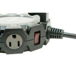 Husky 14/3 Heavy Duty 10-Outlet Plug Adapter Converter, Black (5192-23100006)
