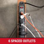 Husky 8 ft. 14/3 Heavy Duty 6-Outlet 2100 Joule Surge Protector, Black (YLPT-154)