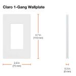 Lutron Claro 1 Gang Wall Plate for Decorator/Rocker Switches, Gloss, Black (CW-1-BL) (1-Pack) - CW-1-BL