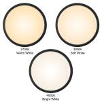 Hampton Bay 11 in. Round Black Indoor Outdoor LED Flush Mount Ceiling Light Adjustable CCT 830 Lumens Wet Rated Front or Side Door (54471291)