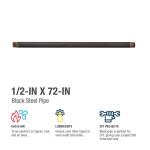 Southland 1/2 in. x 72 in. Black Steel Schedule 40 Pipe (583-720HC)