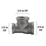 Southland 3/4 in. x 1/2 in. x 3/4 in. Black Malleable FIP x FIP x FIP Reducing Tee Fitting (520-434HP)