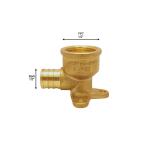 Apollo 1/2 in. Brass PEX-B Barb x 1/2 in. Female Pipe Thread Adapter 90-Degree Drop-Ear Elbow (APXDEE12)