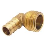 Apollo 1/2 in. Brass PEX-B Barb x 1/2 in. Male Pipe Thread Adapter 90-Degree Elbow (APXME12)