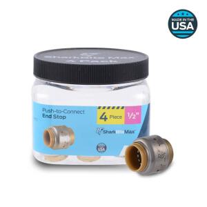 SharkBite Max 1/2 in. Push-to-Connect Brass End Stop Fitting Pro Pack 4-Pack (UR514J4)