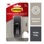 Command 5 lb. Large Oil Rubbed Bronze Metal Hook (1 Hook, 2 Strips) MR03-ORB-ES)