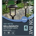 Hampton Bay Bellingrath 10 Lumen Bronze LED Weather Resistant Outdoor Solar Path Light with Plastic Lens 4-Pack (P3100-01-12)