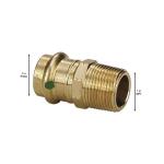 Viega ProPress 1 in. Press x 1 in. MPT Zero-Lead Bronze Adapter (77400)