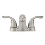 Glacier Bay Builders 4 in. Brushed Nickel Centerset Double Handle Low-Arc Bathroom Faucet