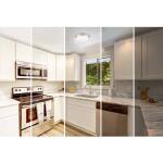 Hampton Bay Stetson 11 in. 1-Light Brushed Nickel Integrated LED Selectable CCT Flush Mount with Frosted White Glass Diffuser (HB1022C-5CCT-35)