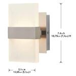 Home Decorators Collection Alberson 5 in. Brushed Nickel 2-Light LED Sconce (28616-HBUR)