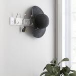 Home Decorators Collection 18 in. White and Satin Nickel Beveled Square Hook Rack (R30799H-PWN-U)