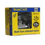 BrassCraft 1/2 in. Compression Inlet x 3/8 in. Compression Outlet Brass Multi-Turn Straight Valve (OCR14X C1)