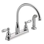 Delta Foundations 2-Handle Kitchen Faucet with Side Sprayer in Chrome – Standard Model (21988LF)