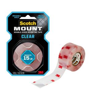 Scotch 1 in. x 1.60 yds. Clear Indoor Permanent Double-Sided Mounting Tape (410DC-SF)
