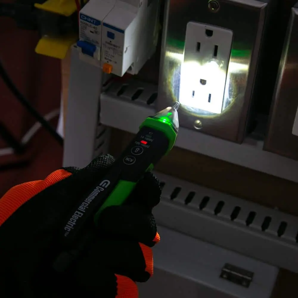 Commercial Electric Digital Dual Range Non Contact Voltage Tester with Flashlight 12-1000V AC (NCV-8909)