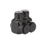 Commercial Electric 6 AWG to 250 MCM Dual-Rated 2-Port 1-Sided Entry Insulated Multiple Tap Connector, Black (G60006A)