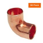 Everbilt 1/2 in. Wrot Copper 90-Degree Cup x Cup Elbow Fitting Pro Pack 50-Pack (MPP607HD12)