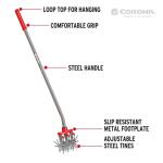Corona MAX Garden Disc Cultivator with Adjustable 6.5 in. Steel Tines and Red Comfort Grip (LG13635)