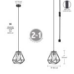 Globe Electric Dawson 1-Light Dark Bronze Plug-In or Hardwire Pendant Lighting with 15 ft. Cord(61107)