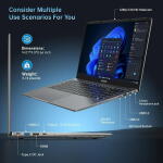 NIPOGI AX16Pro 16.1" FHD Gaming Laptop, Ryzen 7 5700U, 16GB RAM, 512GB SSD, Windows 11, Gray