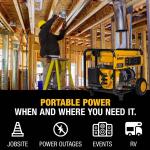 DEWALT 6500 Watt Manual Start Gas Powered Portable Generator with Idle Control, Covered Outlets and CO Protect (DXGNR6500)