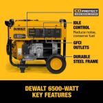 DEWALT 6500 Watt Manual Start Gas Powered Portable Generator with Idle Control, Covered Outlets and CO Protect (DXGNR6500)