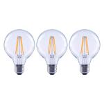 EcoSmart 100-Watt Equivalent G25 Dimmable Globe Clear Glass Filament LED Vintage Edison Light Bulb Daylight 3-Pack (FG-04214)