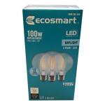 EcoSmart 100-Watt Equivalent G25 Dimmable Globe Clear Glass Filament LED Vintage Edison Light Bulb Daylight 3-Pack (FG-04214)