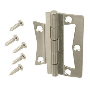 Everbilt 2-1/2 in. Satin Nickel Non-Mortise Hinges (2-Pack) (29157)