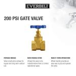 Everbilt 1 in. x 1 in. Brass FPT Compact-Pattern Threaded Gate Valve (100-405EB)