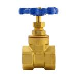 Everbilt 1 in. x 1 in. Brass FPT Compact-Pattern Threaded Gate Valve (100-405EB)